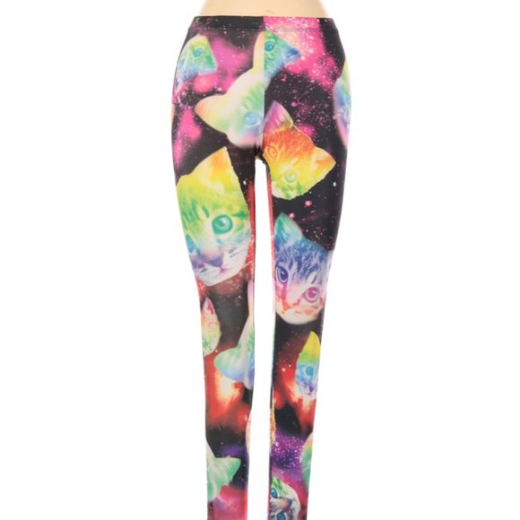 Anthropologie Pants - Rainbow Cat leggings small See you monday